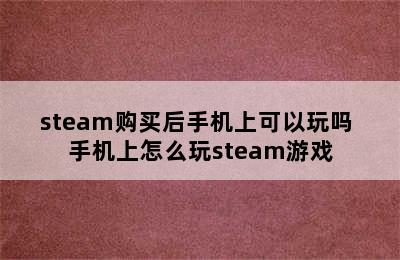 steam购买后手机上可以玩吗 手机上怎么玩steam游戏